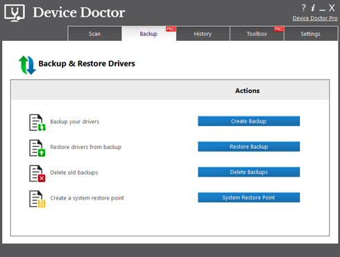 Backing up and restoring drivers